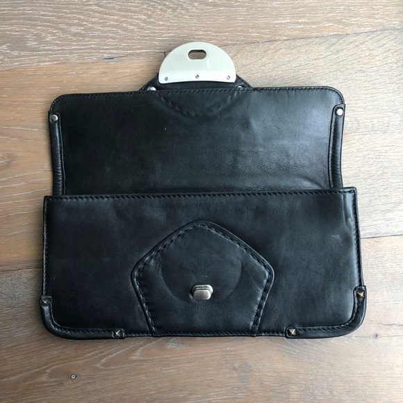 Black studded leather Botkier clutch - Picture 3 of 5